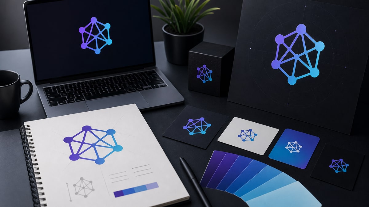 Minimalist AI startup logo design