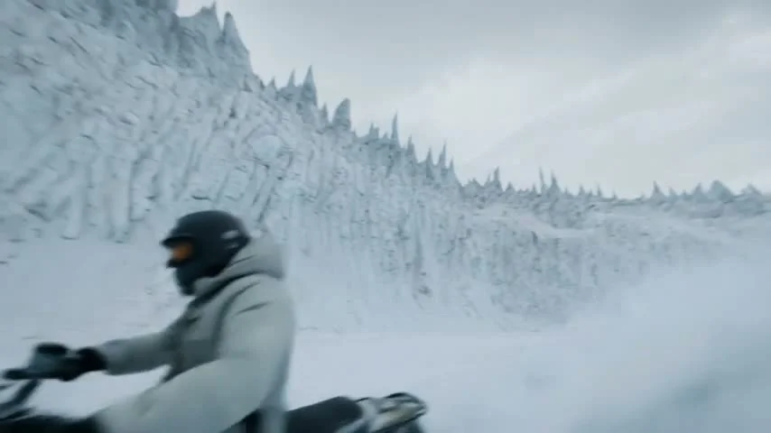 AI-generated Arctic Snowmobile Ride video created with VEO 3.1