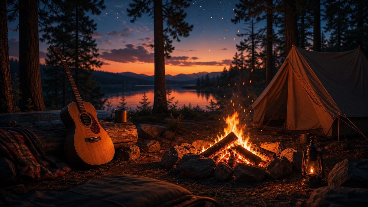 Acoustic campfire evening