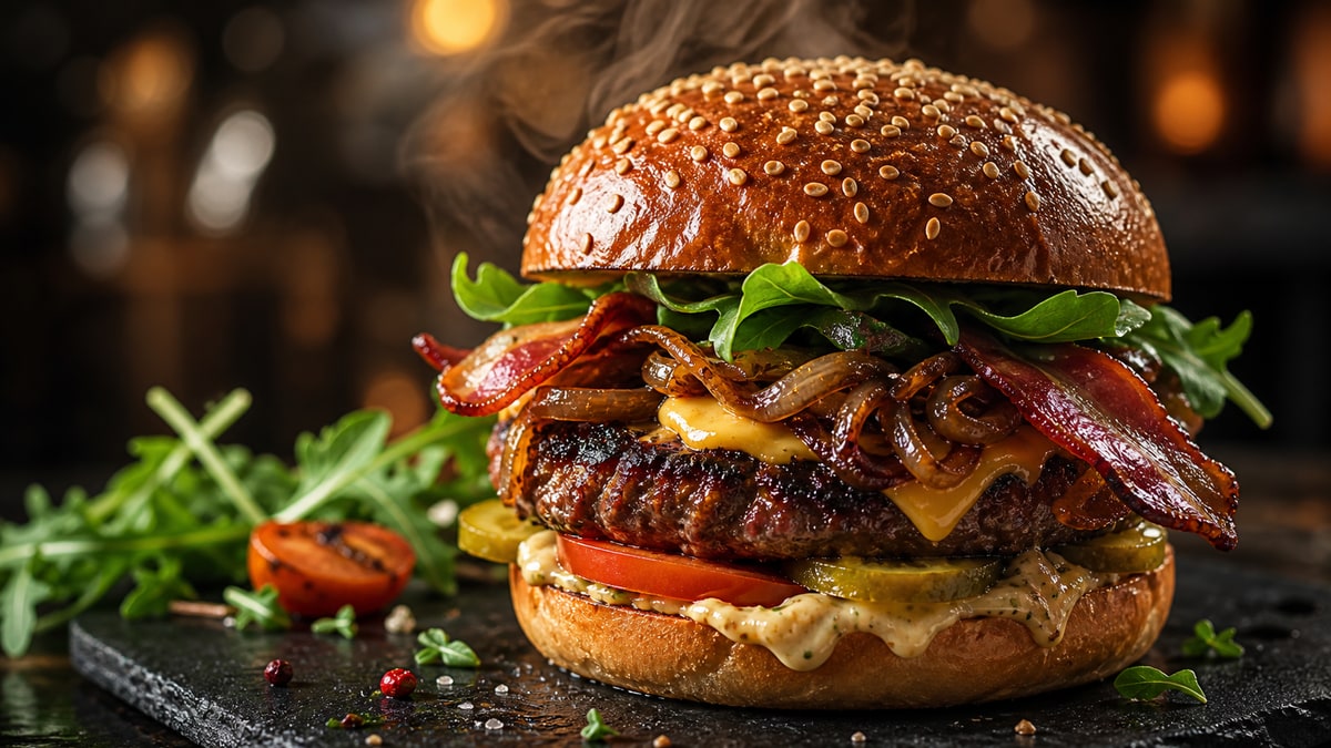 Gourmet burger close-up