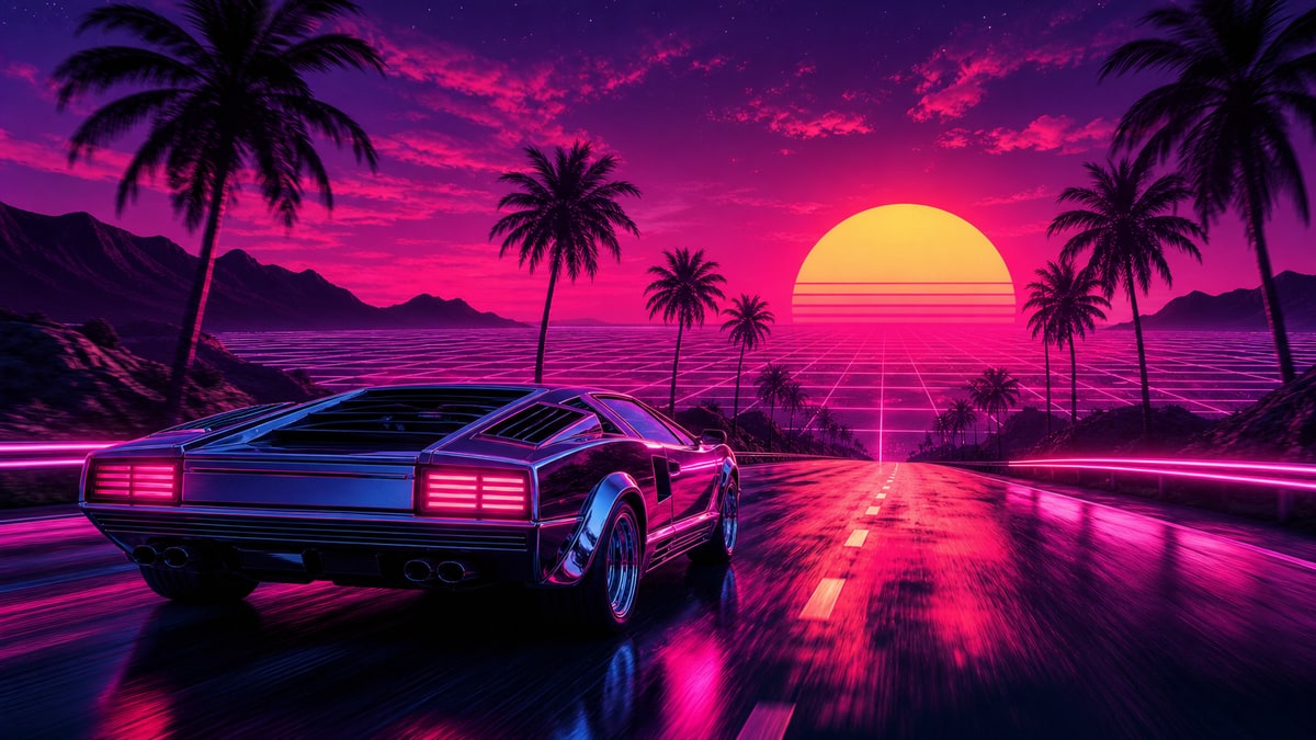 Retro synthwave drive