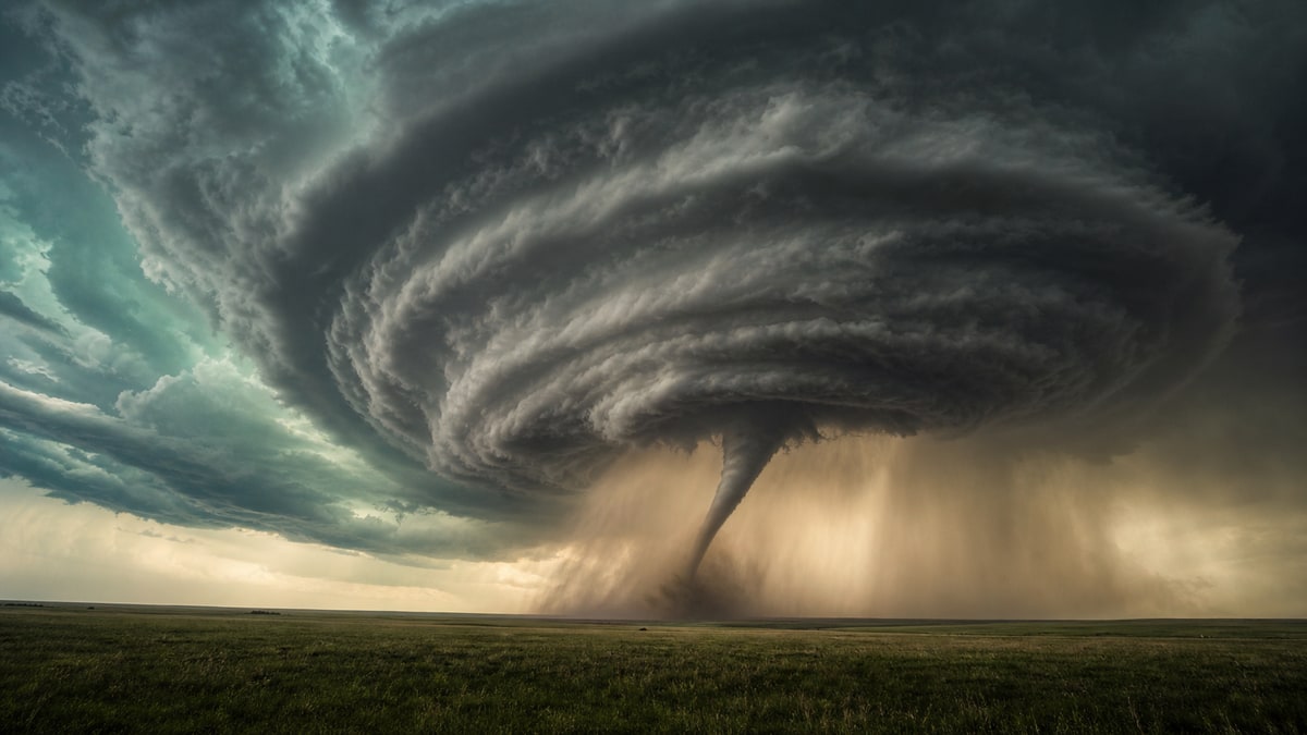 Tornado forming from supercell